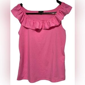Talbots Heather Pink Ruffle Sleeveless Top In Women's Size M
